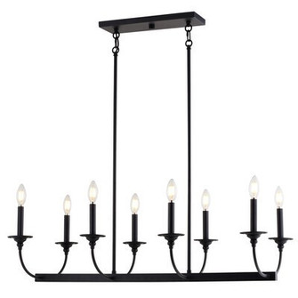 Durham Eight Light Linear Chandelier in Matte Black (63|H0315)