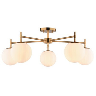 Armitage Five Light Semi-Flush Mount in Muted Brass (63|C0348)