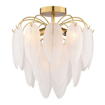 Burbank Four Light Semi-Flush Mount in Muted Gold (63|C0334)