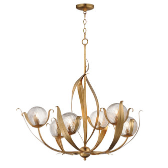 Firenze Six Light Chandelier in Gold Leaf (16|28716CRGL)