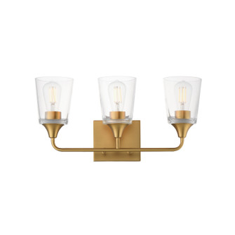 Hudson Three Light Bath Vanity in Natural Aged Brass (16|12883CLNAB)