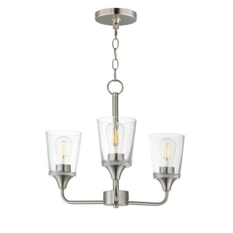 Hudson Three Light Chandelier in Satin Nickel (16|12873CLSN)