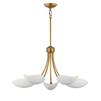 Maris Five Light Chandelier in White/Natural Aged Brass (16|10825WTNAB)