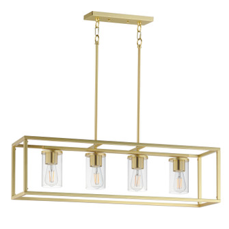 Lateral Four Light Linear Pendant in Satin Brass (16|10288CLSBR)