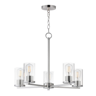 Lateral Five Light Chandelier in Satin Nickel (16|10286CLSN)