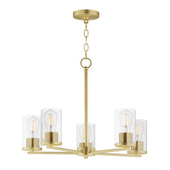 Lateral Five Light Chandelier in Satin Brass (16|10286CLSBR)