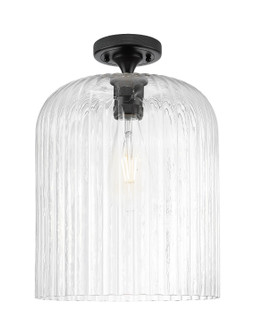 Downtown Urban One Light Flush Mount in Matte Black (405|4341FBKG55912CL)