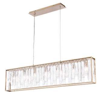 Boundaries Seven Light Linear Chandelier in Lacquered Gold (581|851727)