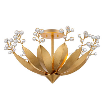 Callista Five Light Semi Flushmount in Antique Gold Leaf (581|851345)