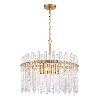 Icicles Six Light Pendant in Natural Brass (581|851026)