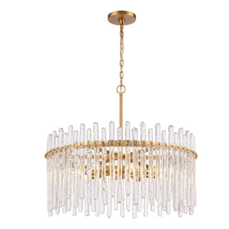Icicles Eight Light Pendant in Natural Brass (581|851018)