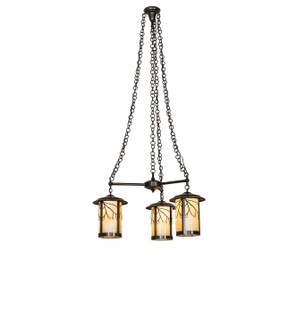 Fulton Three Light Chandelier in Craftsman Brown (57|288585)