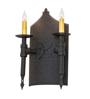 Warwick Two Light Wall Sconce in Black Cracked Ice (57|288236)