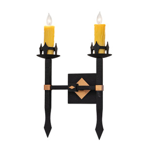 Castilla Two Light Wall Sconce in Black Cracked Ice & Metallic Bronze (57|286914)