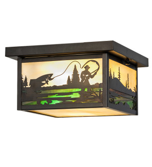 Hyde Park Two Light Flush Mount in Craftsman Brown (57|286069)