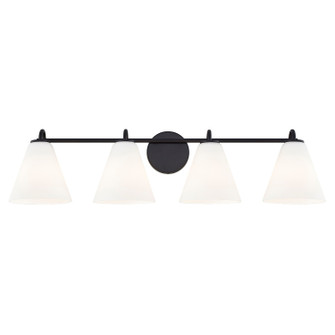 Fusion Four Light Bath Bar in Matte Black (102|FSN8364OPALMBLK)