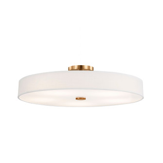 Textile LED Semi-Flush Mount in Brushed Brass (102|FAB9307WHTEBRSS)
