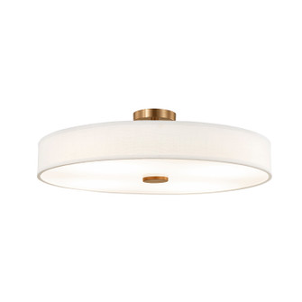Textile LED Semi-Flush Mount in Brushed Brass (102|FAB9304WHTEBRSS)