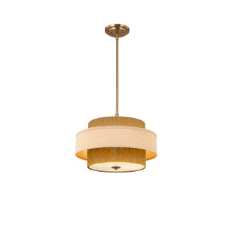 Textile Three Light Pendant in Brushed Brass (102|FAB9027CREMBRSS)