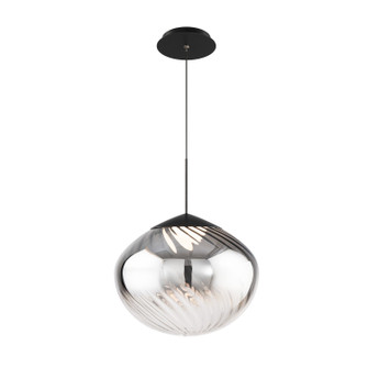 Swazey LED Pendant in Black/Smoke Glass (34|PD407614BKSM)