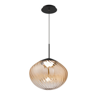 Swazey LED Pendant in Black/Amber Glass (34|PD407614BKAM)