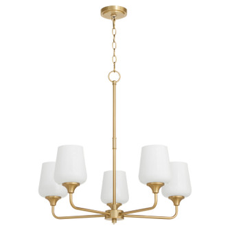 Raymond Five Light Chandelier in Aged Brass (19|63135280)