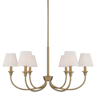 Six Light Chandelier in Brushed Champagne Brass (62|16226BCBEPW)