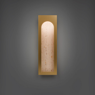 Cadey LED Wall Sconce in Beige Travertine/Aged Brass (281|WS246624WVAB)