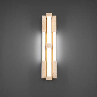 Conan LED Wall Sconce in Beige Travertine/Aged Brass (281|WS244628WVAB)