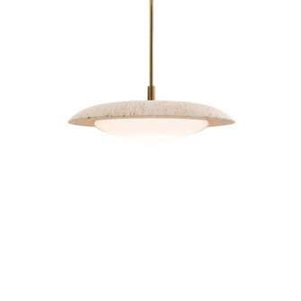 Saturno LED Pendant in Beige Travertine/Aged Brass (281|PD264620TWAWVAB)