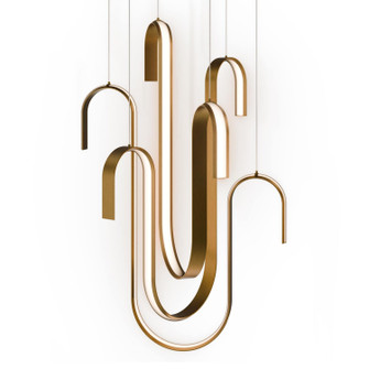 Seahorse LED Pendant in Aged Brass (281|PD216640AB)