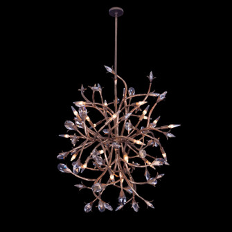 Fiore 16 Light Chandelier in Pearlized Antique Brass (33|041450065FR001)