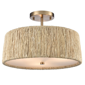 Cabana Three Light Semi Flush Mount in Lacquered Gold (581|854373)