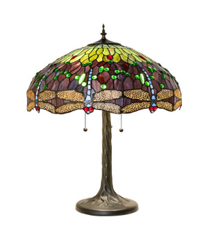 Tiffany Hanging Head Dragonfly Three Light Table Lamp in Mahogany Bronze (57|294850)
