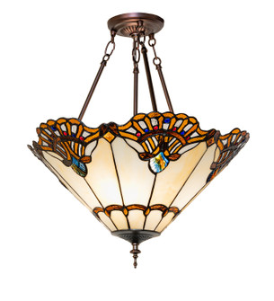 Shell With Jewels Three Light Semi-Flush Mount in Mahogany Bronze (57|294590)