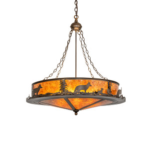 Fox & Dog Four Light Pendant in Antique Copper (57|290828)