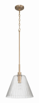 Pleated One Light Pendant in Premium Bronze (46|61192CPZ)