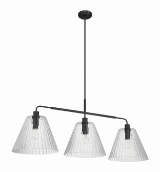 Pleated Three Light Vanity in Flat Black (46|61173FB)