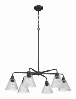 Pleated Six Light Chandelier in Flat Black (46|61126FB)