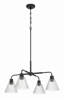 Pleated Four Light Chandelier in Flat Black (46|61124FB)