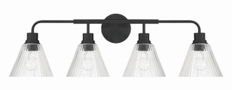 Pleated Four Light Vanity in Flat Black (46|61104FB)