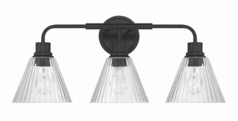 Pleated Three Light Vanity in Flat Black (46|61103FB)