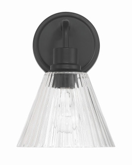 Pleated One Light Wall Sconce in Flat Black (46|61101FB)
