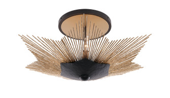 Aristocrat Three Light Semi-Flush Mount in Dark Bronze / French Gold (137|570S03DBFG)