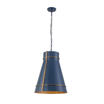 Brasserie One Light Pendant in French Blue/Heritage Bronze (137|536P01FBBRZ)