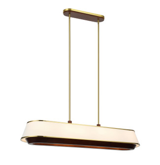 Desert Flyer Six Light Linear Pendant in Satin Brass/Medium Walnut (137|520N06SBW)