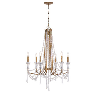 Barcelona Six Light Chandelier in Brass Kisser (137|270C06BK)