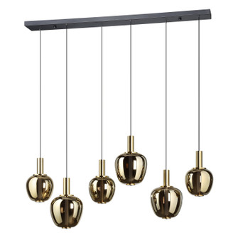 Fruitera LED Pendant in Black, Brushed Gold (217|390466A)