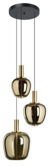 Fruitera LED Pendant in Black, Brushed Gold (217|390465A)