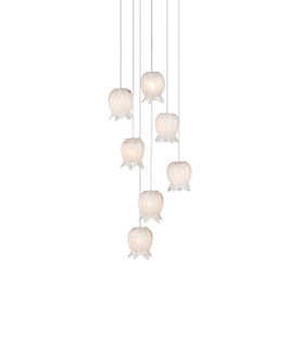 Polpo Seven Light Pendant in White/Silver (142|90001405)